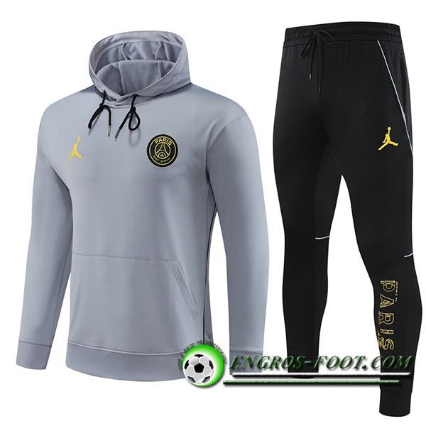 Ensemble Survetement Veste A Capuche Jordan PSG Gris 2023/2024