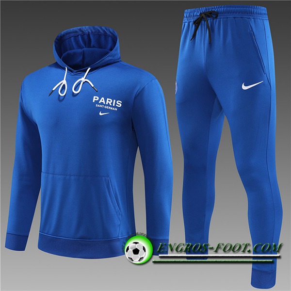 Ensemble Veste A Capuche Survetement de Foot PSG Enfant Bleu 2023/2024