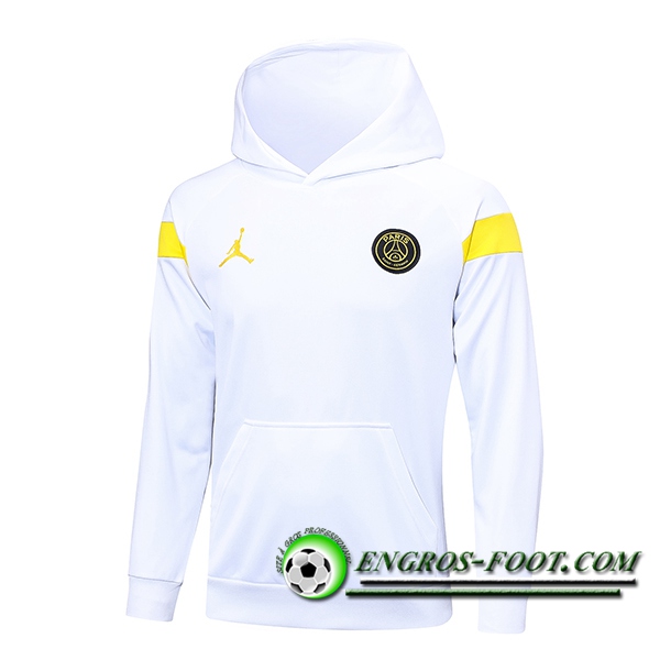 Sweatshirt Training Capuche Jordan PSG Blanc 2023/2024