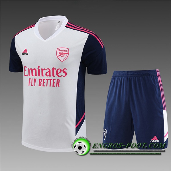 Ensemble Training T-Shirts + Shorts Arsenal Enfant Blanc 2023/2024