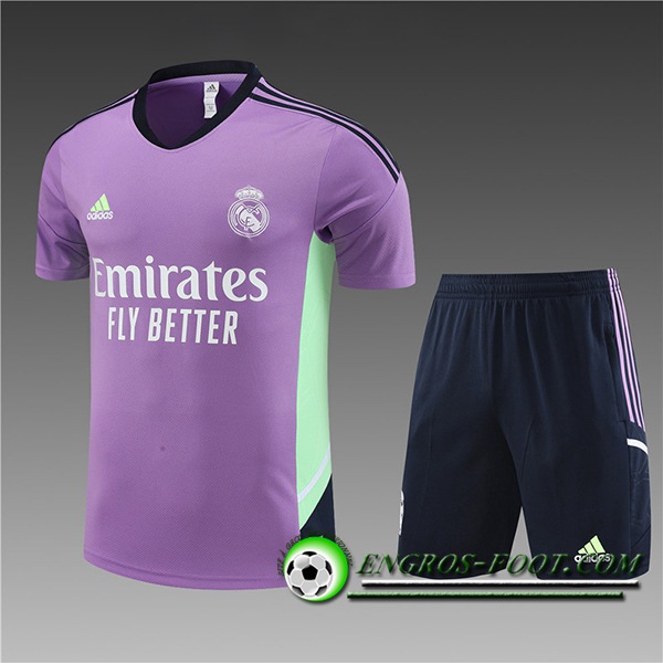 Ensemble Training T-Shirts + Shorts Real Madrid Enfant Pourpre 2023/2024