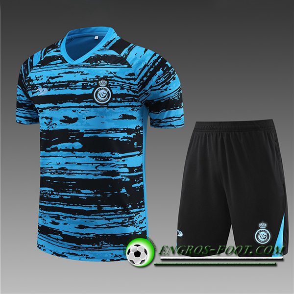 Ensemble Training T-Shirts + Shorts Al-Nassr FC Enfant Bleu Clair 2023/2024