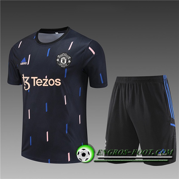 Ensemble Training T-Shirts + Shorts Manchester United Enfant Noir 2023/2024