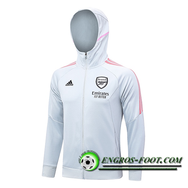 Veste A Capuche Arsenal Gris Clair 2023/2024