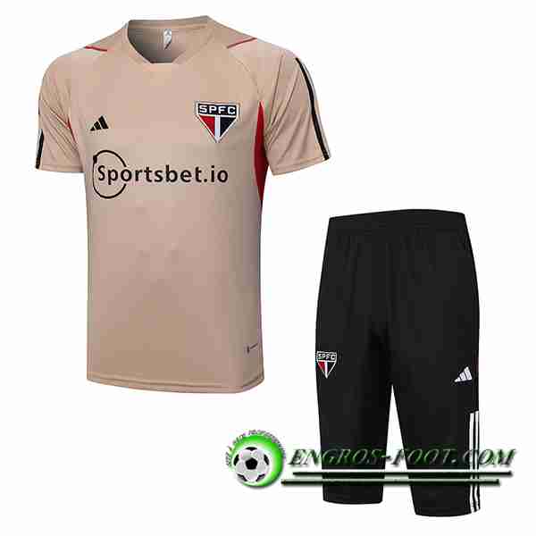 Ensemble Training T-Shirts + Shorts Sao Paulo FC Jaune 2023/2024