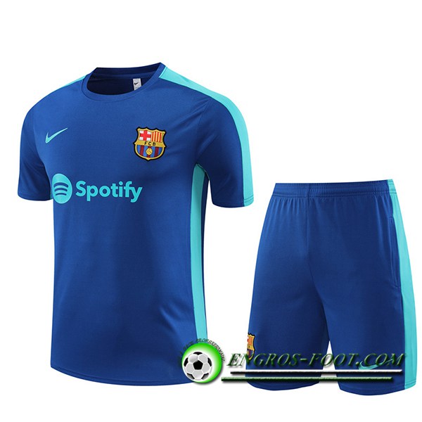 Ensemble Training T-Shirts + Shorts FC Barcelone Bleu 2023/2024