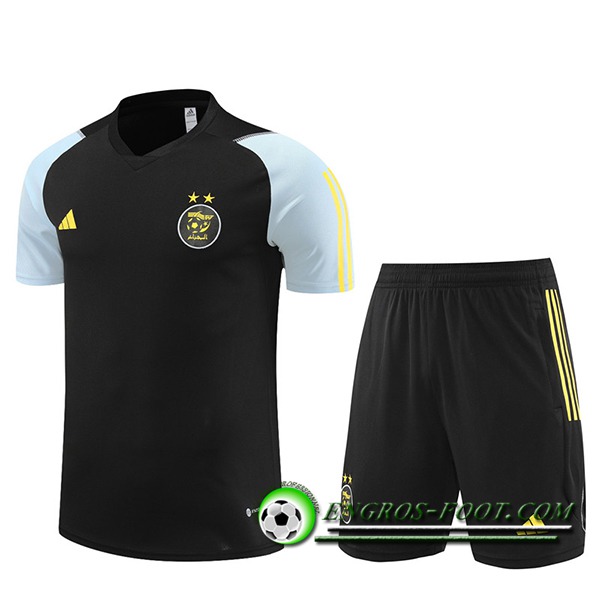 Ensemble Training T-Shirts + Shorts Algeria Noir 2023/2024