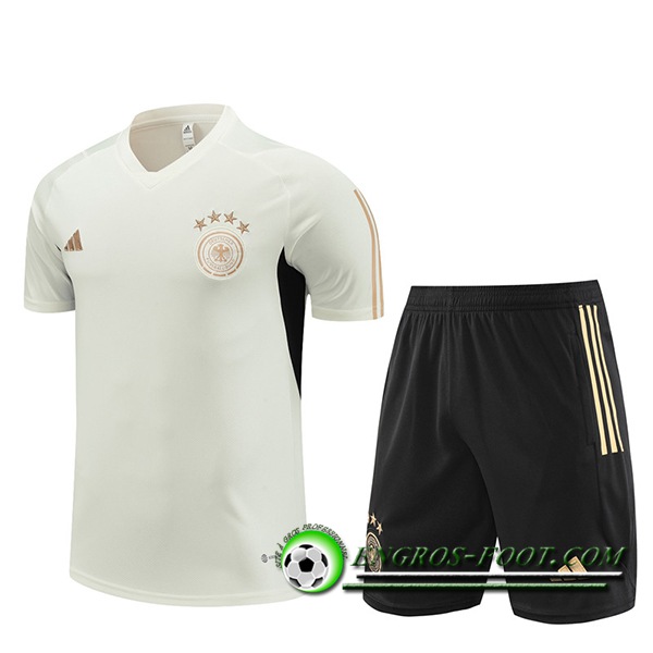 Ensemble Training T-Shirts + Shorts Allemagne Blanc 2023/2024 -02