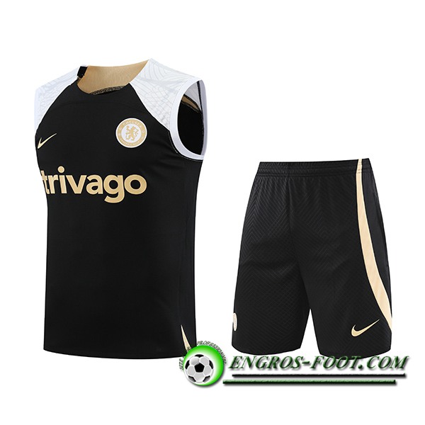 Ensemble Training Debardeur + Shorts FC Chelsea Noir 2023/2024 -02