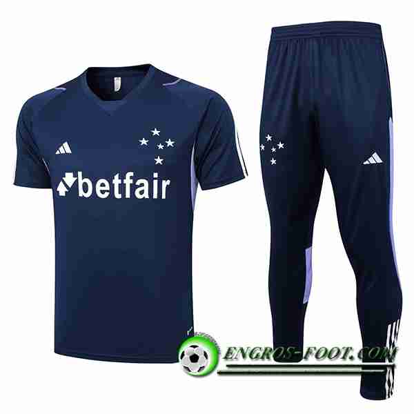 Ensemble Training T-Shirts + Pantalon Cruzeiro Bleu Marine 2023/2024