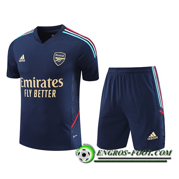 Ensemble Training T-Shirts + Shorts Arsenal Bleu Marine 2023/2024 -02