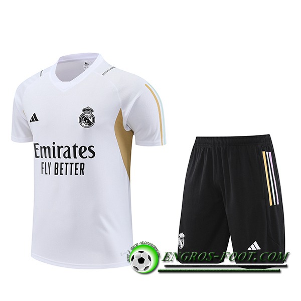 Ensemble Training T-Shirts + Shorts Real Madrid Blanc 2023/2024 -02