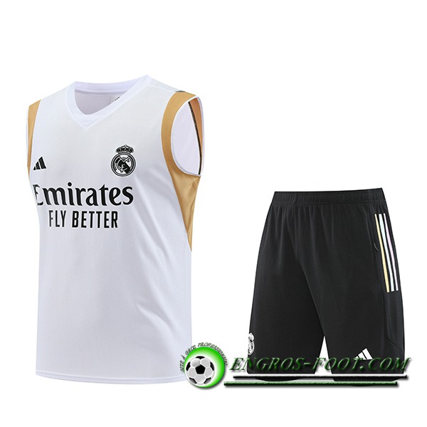 Ensemble Training Debardeur + Shorts Real Madrid Blanc 2023/2024 -02