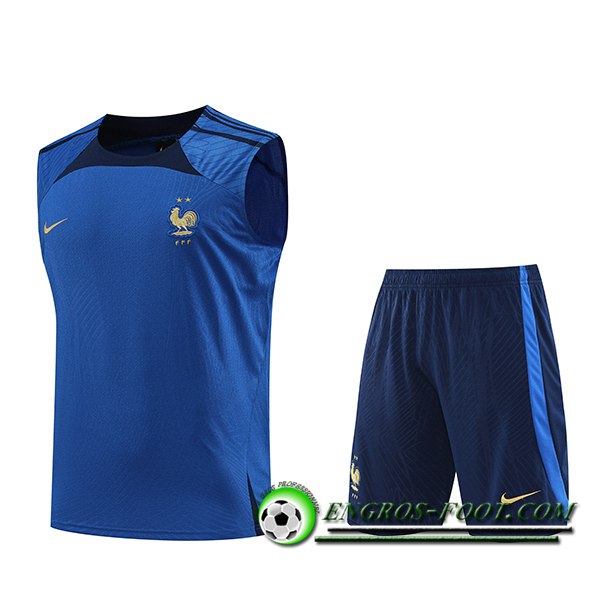 Ensemble Training Debardeur + Shorts France Bleu 2023/2024