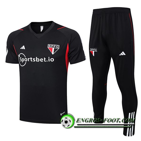 Ensemble Training T-Shirts + Pantalon Sao Paulo FC Noir 2023/2024