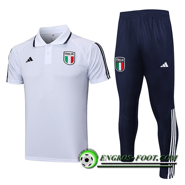 Ensemble Polo Foot Italie Blanc 2023/2024 -02