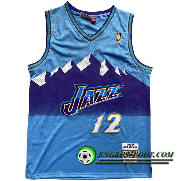 Maillot Utah Jazz (STOCKTON #12) 2023/24 Bleu Clair