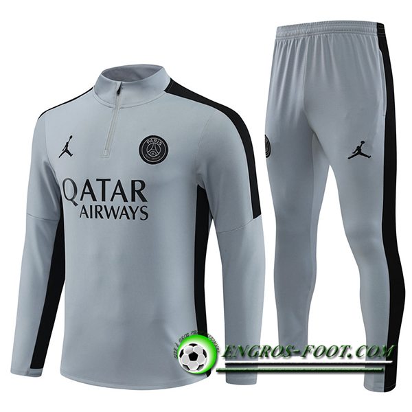 Ensemble Survetement de Foot Jordan PSG Gris 2023/2024