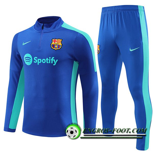 Ensemble Survetement de Foot FC Barcelone Bleu 2023/2024 -02