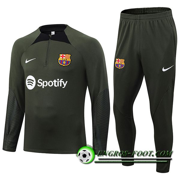 Ensemble Survetement de Foot FC Barcelone Vert 2023/2024