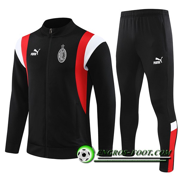 Ensemble Survetement de Foot - Veste Milan AC Noir 2023/2024