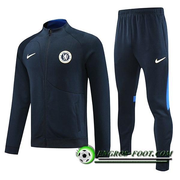 Ensemble Survetement de Foot - Veste FC Chelsea Bleu Marine 2023/2024