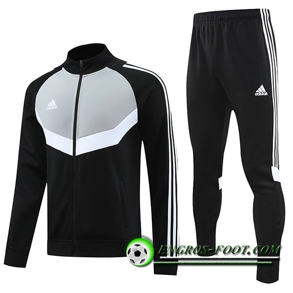 Ensemble Survetement de Foot - Veste Adidas Noir/Gris 2023/2024