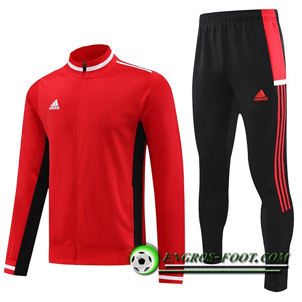 Ensemble Survetement de Foot - Veste Adidas Rouge 2023/2024 -02