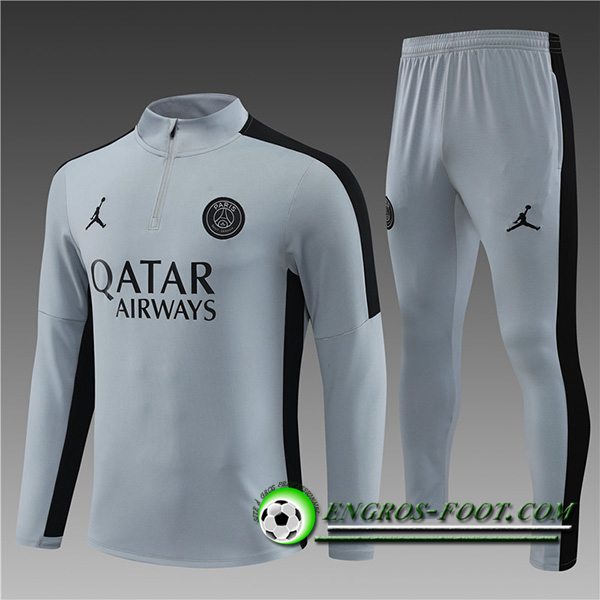 Ensemble Survetement de Foot Jordan PSG Enfant Gris 2023/2024