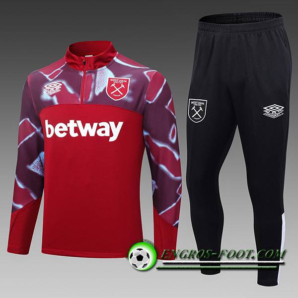 Ensemble Survetement de Foot West Ham Enfant Rouge 2023/2024