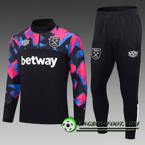 Ensemble Survetement de Foot West Ham Enfant Noir 2023/2024