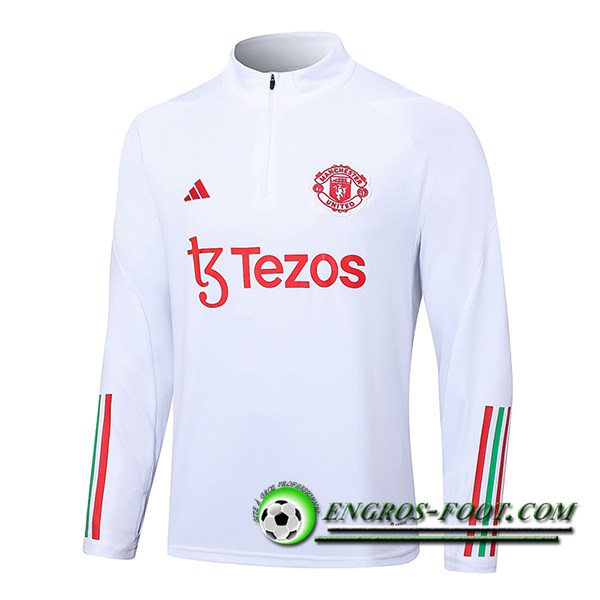 Sweatshirt Training Manchester United Blanc 2023/2024 -02