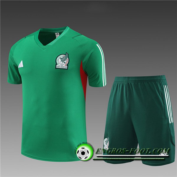 Ensemble Training T-Shirts + Shorts Mexique Enfant Vert 2023/2024