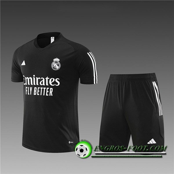 Ensemble Training T-Shirts + Shorts Real Madrid Enfant Noir 2023/2024