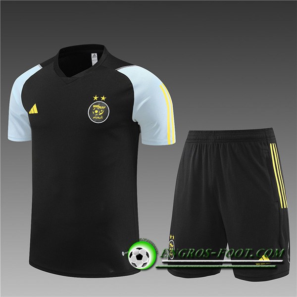 Ensemble Training T-Shirts + Shorts Algérie Enfant Noir 2023/2024