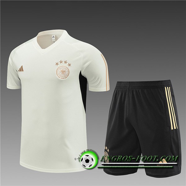 Ensemble Training T-Shirts + Shorts Allemagne Enfant Blanc 2023/2024