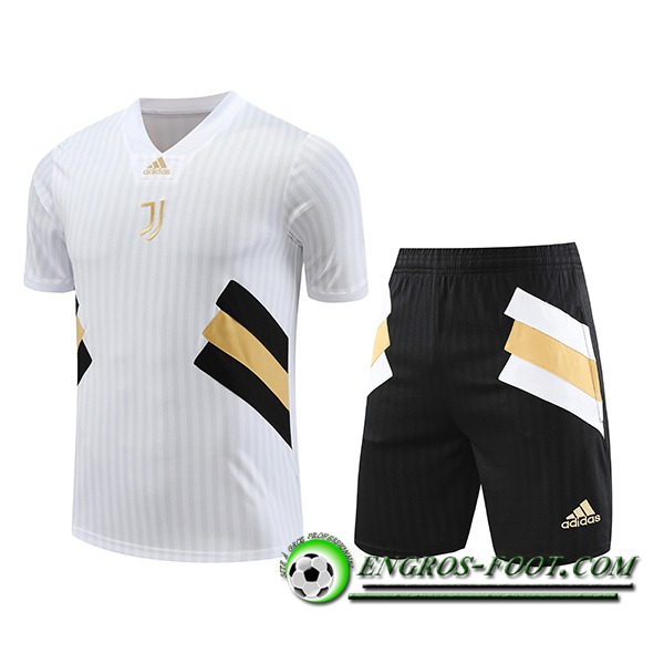 Ensemble Training T-Shirts + Shorts Juventus Blanc 2023/2024 -04