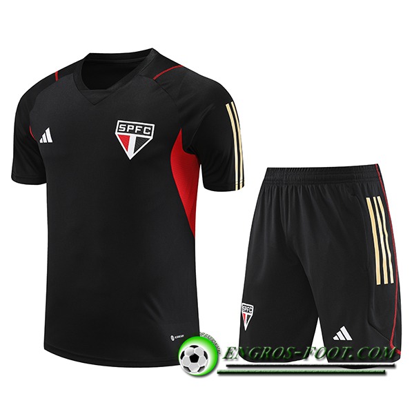 Ensemble Training T-Shirts + Shorts Sao Paulo FC Noir 2023/2024 -02