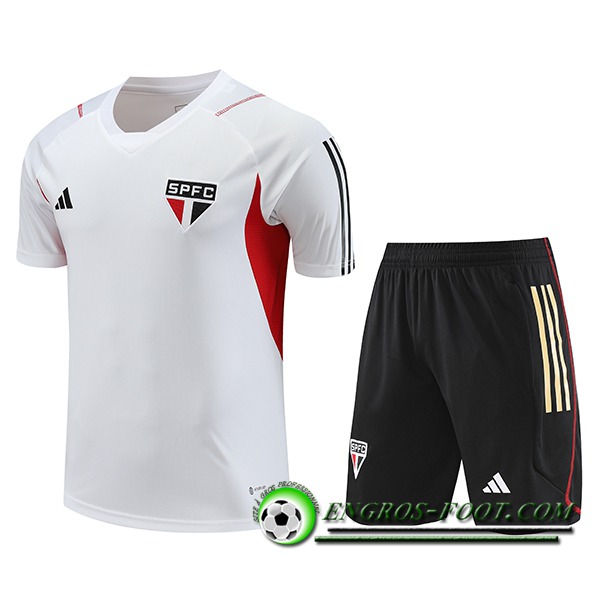 Ensemble Training T-Shirts + Shorts Sao Paulo FC Blanc 2023/2024 -02