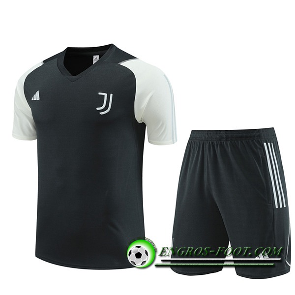 Ensemble Training T-Shirts + Shorts Juventus Gris Fonc