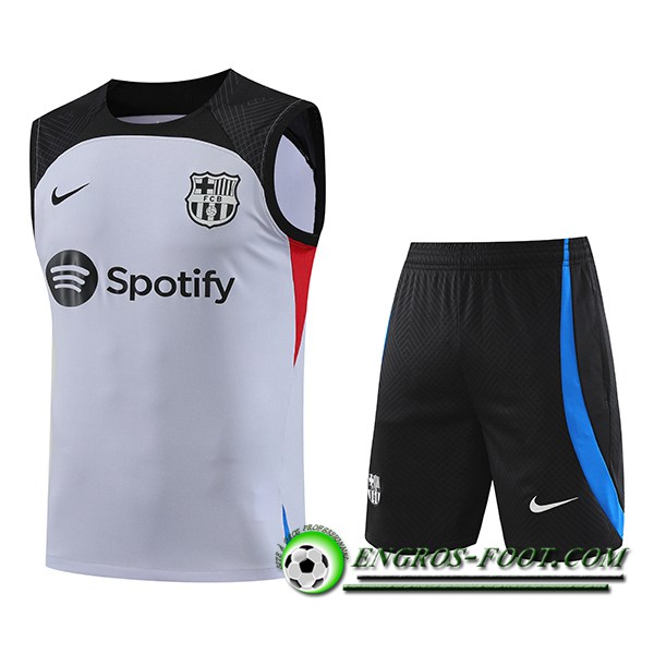 Ensemble Training Debardeur + Shorts FC Barcelone Gris 2023/2024