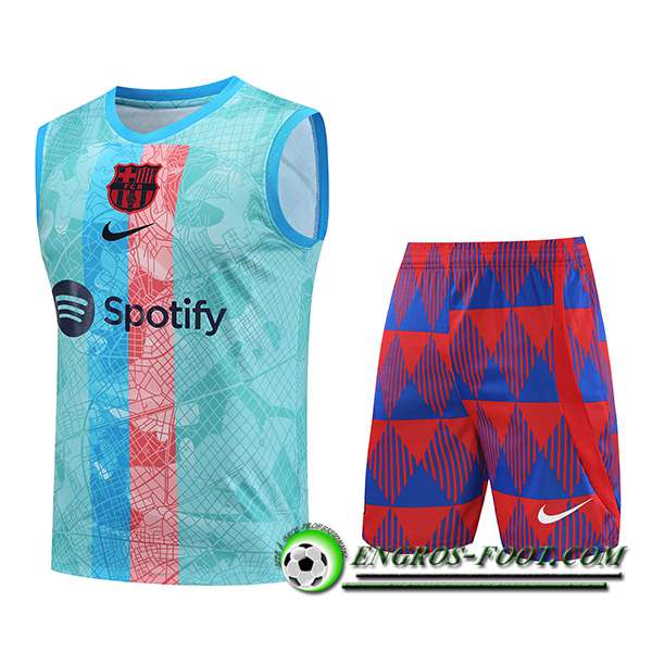 Ensemble Training Debardeur + Shorts FC Barcelone Bleu Clair 2023/2024