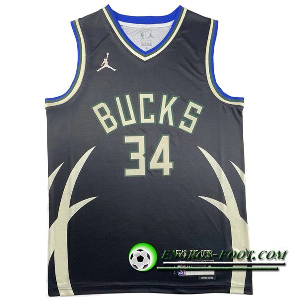 Maillot Milwaukee Bucks (ANTETOKOUNMPO #34) 2023/24 Noir