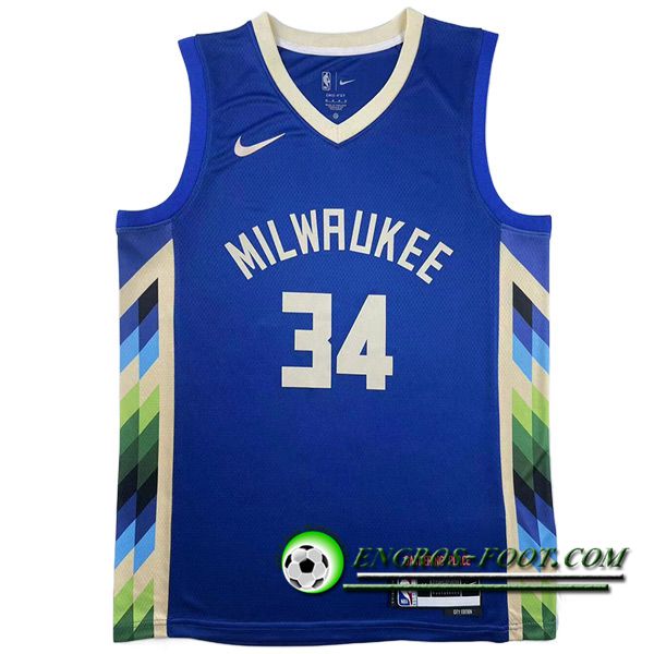 Maillot Milwaukee Bucks (ANTETOKOUNMPO #34) 2023/24 Bleu