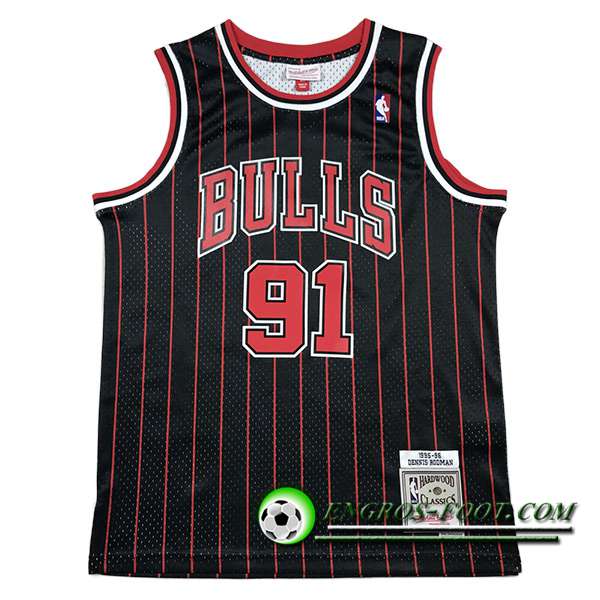 Maillot Chicago Bulls (RODMAN #91) 2023/24 Noir/Rouge