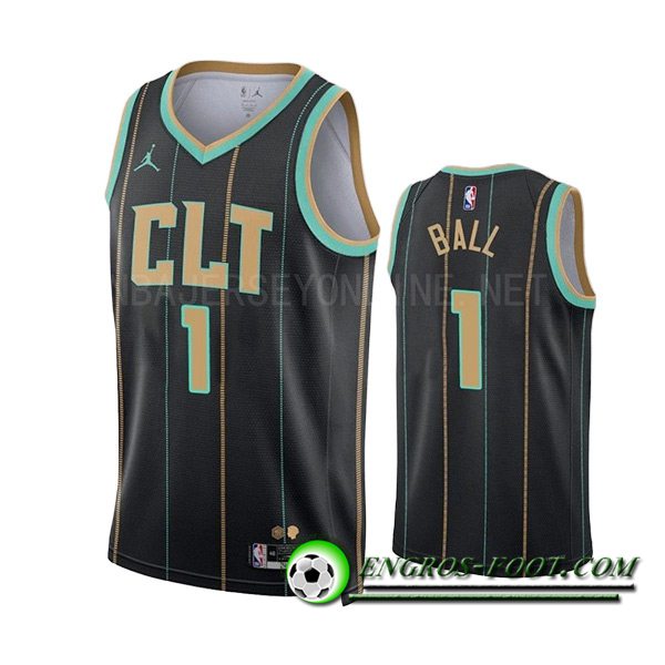 Maillot Charlotte Hornets (BALL #1) 2023/24 Noir