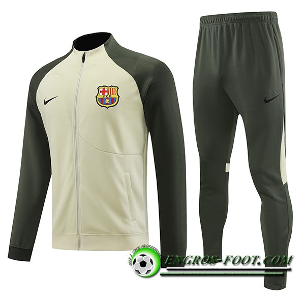 Ensemble Survetement de Foot - Veste FC Barcelone Brune/Vert 2023/2024