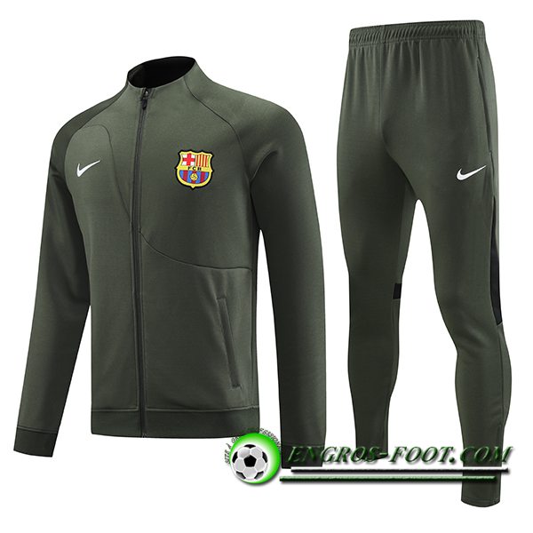 Ensemble Survetement de Foot - Veste FC Barcelone Vert 2023/2024