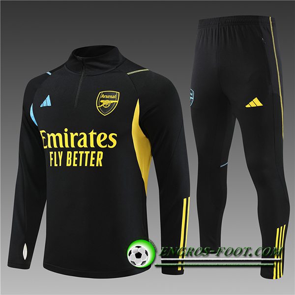 Ensemble Survetement de Foot Arsenal Enfant Noir 2023/2024 -02