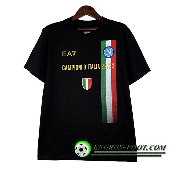 SSC Naples Italian Champions T-Shirt Noir 2022/2023